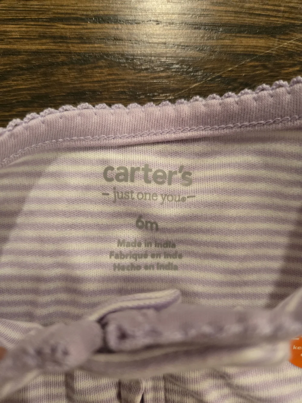 Carter's Lilac Striped Footed One-Piece with Seahorse